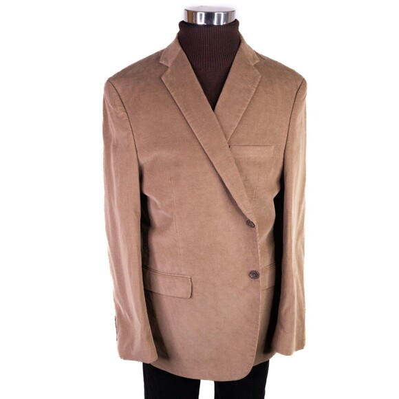 Joseph & Feiss 100% Cotton Beige Corduroy Blazer Sport Jacket Size 46R 2-Button - Picture 2 of 13